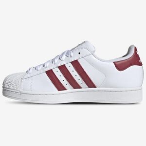 Adidas Men's White and Burgundy Sneakers